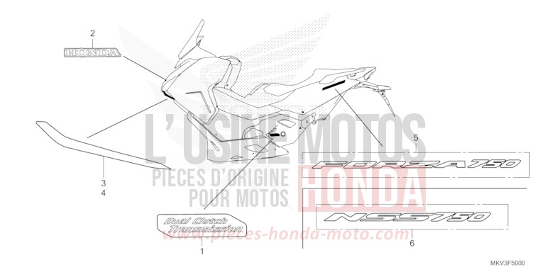 MARKE/EMBLEM von Forza 750 MAT BALLISTIC BLACK METALLIC (NHA86) von 2023